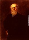 Franz Von Lenbach Wall Art - Portrait Of A Bearded Gentleman Wearing A Pince-Nez
